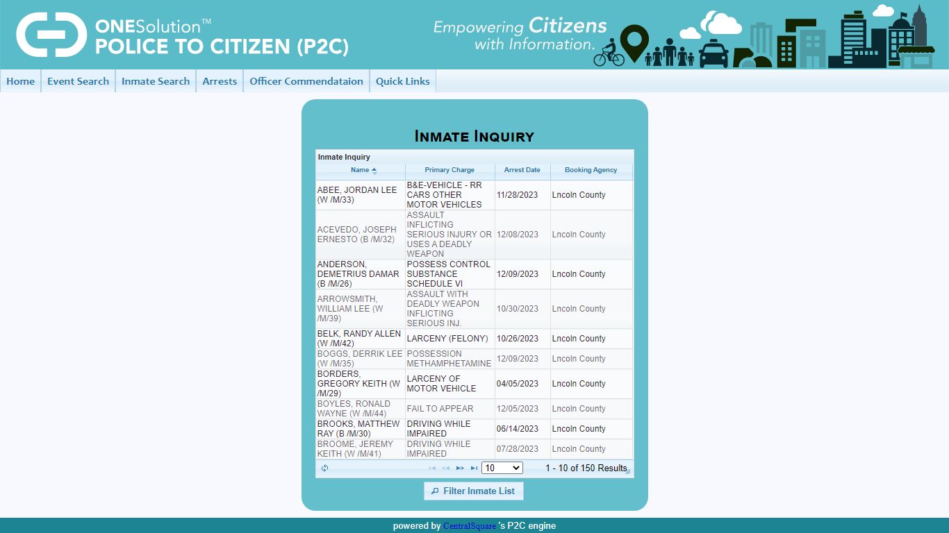 Lincoln County Sheriffs Office P2C